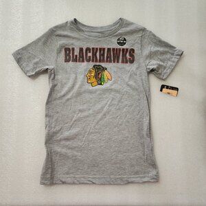 Chicago Blackhawks Cotton-Dri Gray T-Shirt NHL Hockey Boys M 8/10 New